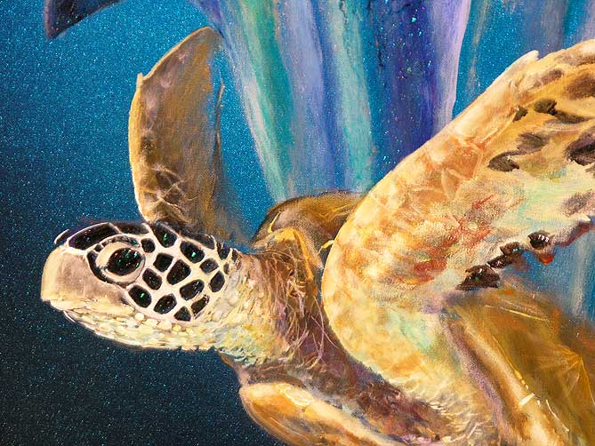 Painting by Bill Myrick: Playmates (detail)